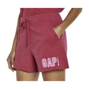 New GAP Women's Soft Pull On Drawstring Logo 4" Inseam Short L Red Bud